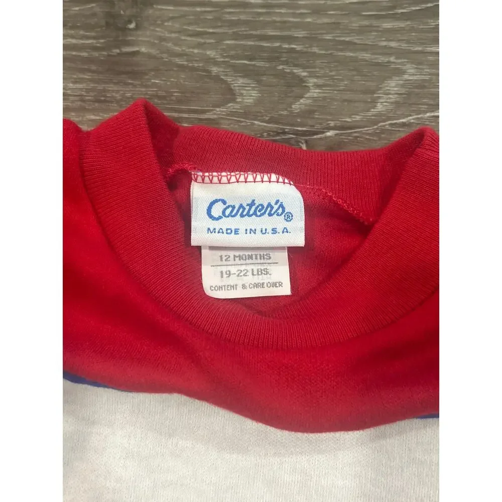 Vintage NWT Carter's Pilot In Training Shirt 12M Made in USA Colorblock 80s 90s
